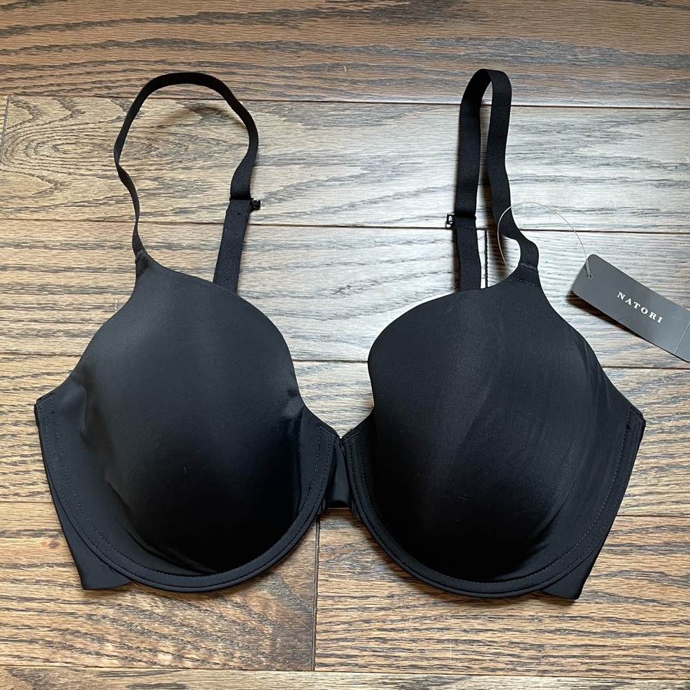 Natori Minimal Demi Convertible Contour Black Underwire Bra 32DDD